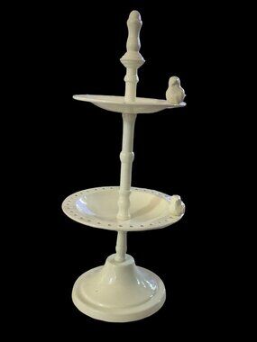 Cream Jewelry Stand with Bird Accents